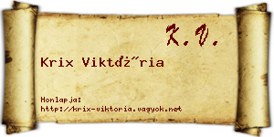 Krix Viktória névjegykártya